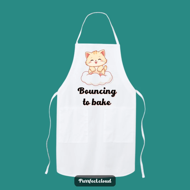 Funny Fluffy Cloud Cat Bouncing Apron, Hilarious Kitchen Wear for Cat Lovers