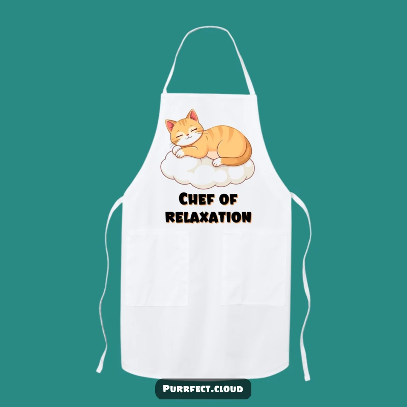 Funny Relaxed Cat Cloud Apron - Hilarious Cooking Gift for Kitchen Serenity