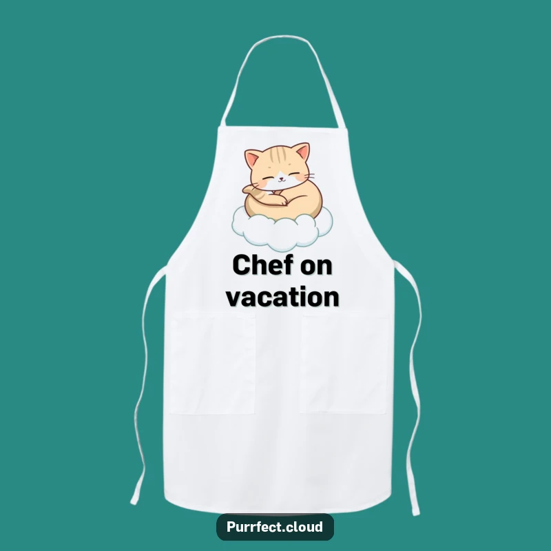 Funny Cat Cloud Apron: Serene Kitchen Wear for Peaceful Cooks, Gift