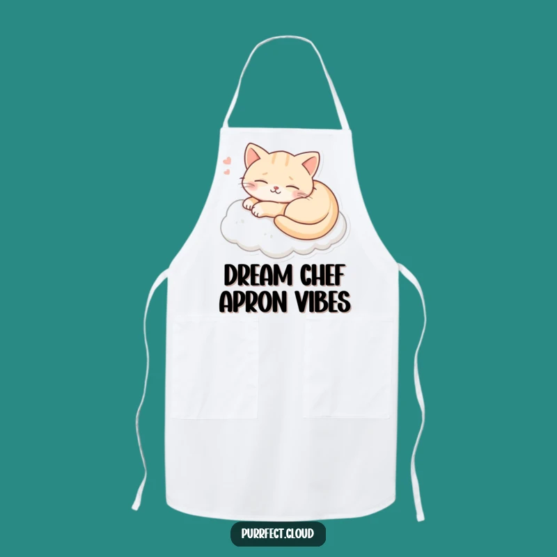 Funny Cat Dreaming Apron: Happy Smiling Cook, Whimsical Kitchen Gift
