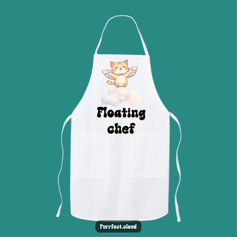 Funny Angel Cat Apron - Winged Chef's Wear, Whimsical Gift!