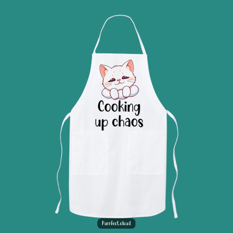 Funny Cat Cloud Apron: Mischievous Kitchen Wear for Playful Cooks, Gift