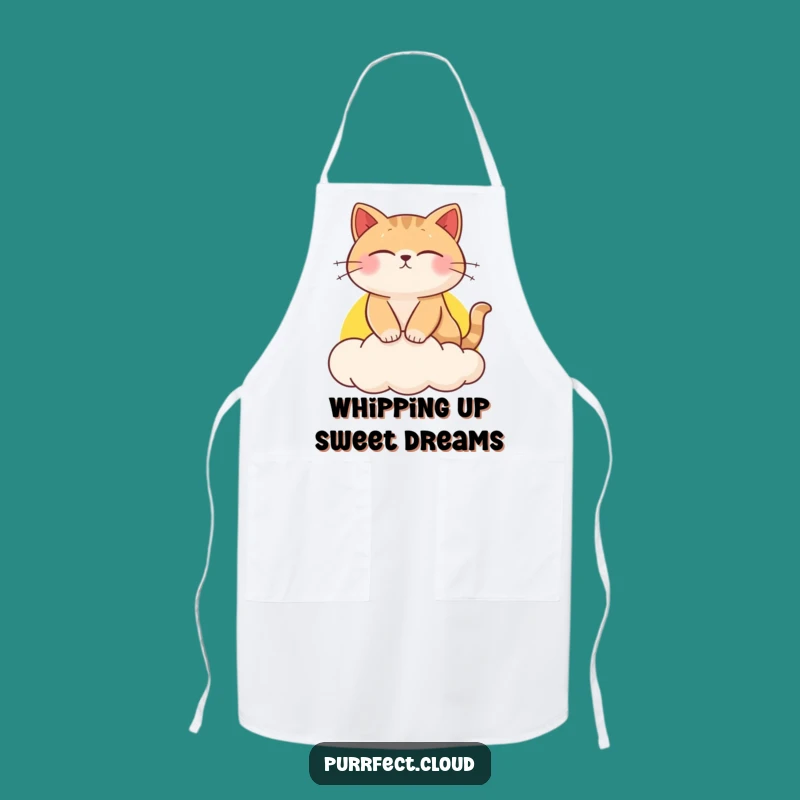 Funny Cat Sunset Cloud Apron - Chef's Dream Feline Humor Gift