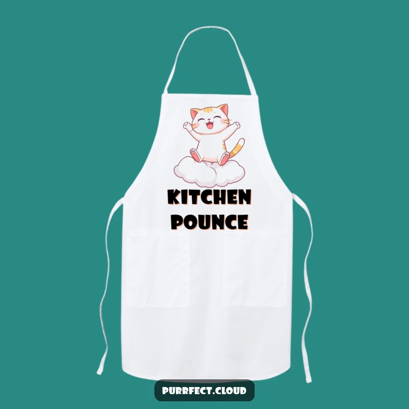 Funny Joyful Cat Cloud Apron - Kitchen Adventures for Cat Lovers