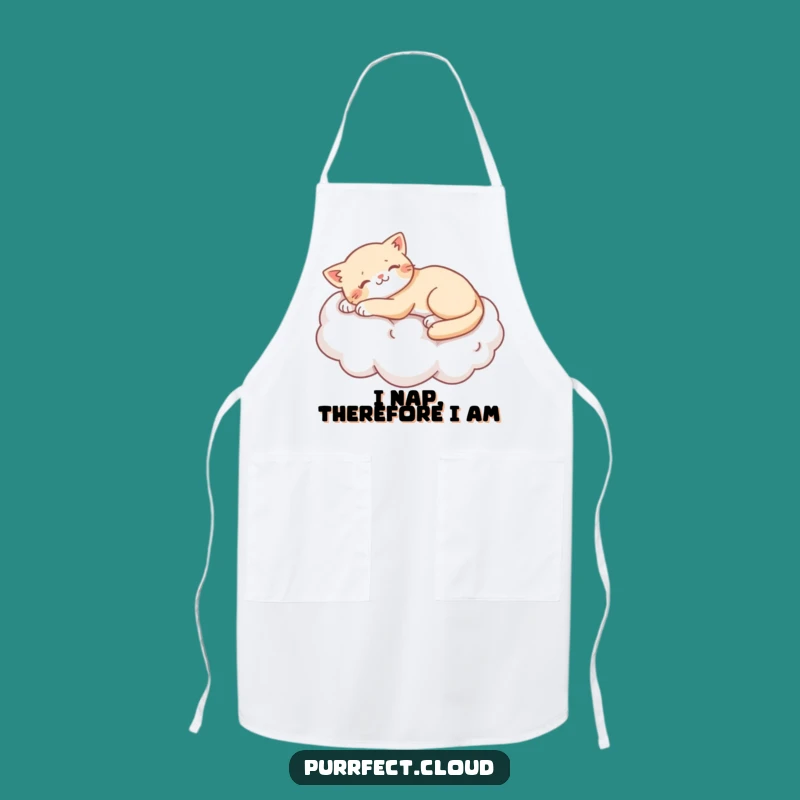 Funny Lazy Cat Cloud Apron - Hilarious Chef's Accessory for Cat Lovers