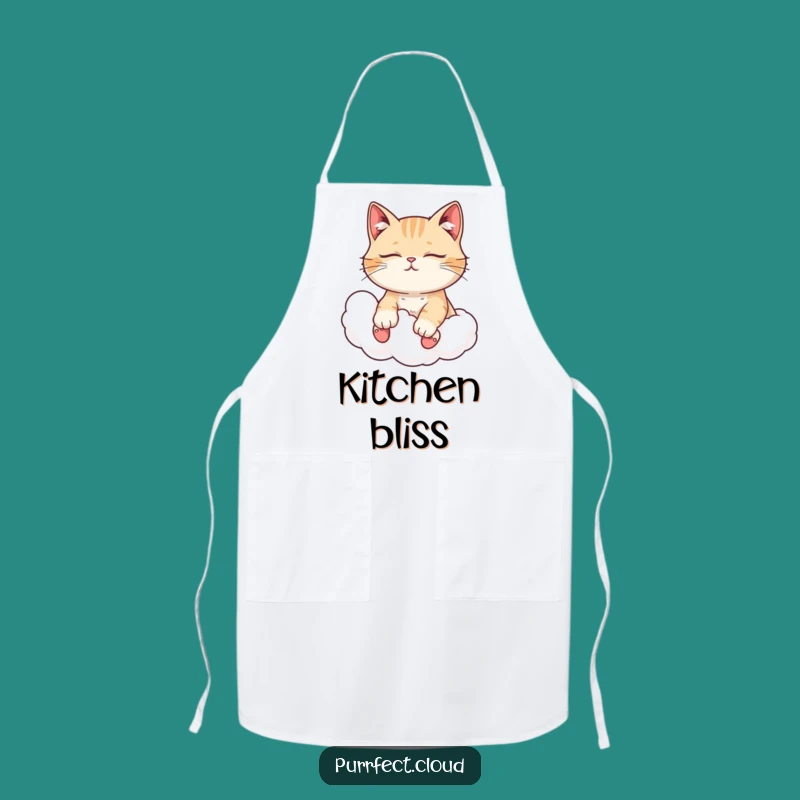 Funny Peaceful Cat Apron - Cloud Rider Serenity Wear, Relaxing Gift!