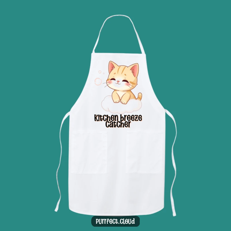 Funny Cat Cloud Wind Catching Apron - Kitchen Whimsy Gift