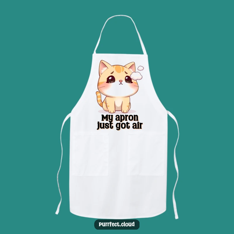 Funny Surprised Cat Cloud Apron: Kitchen Fun with Feline Surprise, Great Funny Gift