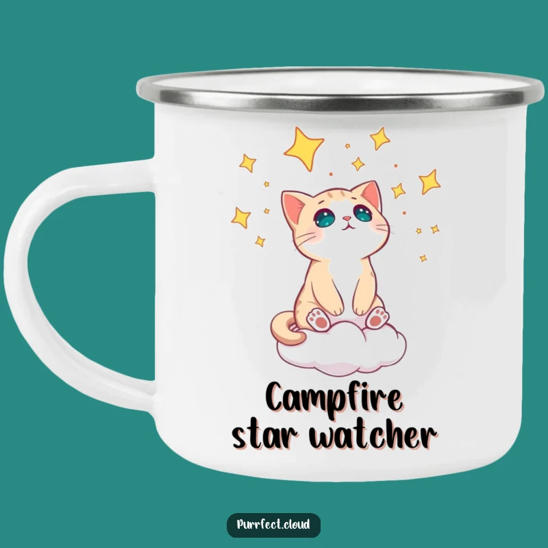 Funny Cat Star Gazing Camping Mug - Outdoor Wonder Gift