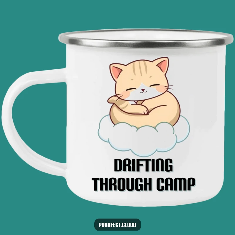 Funny Cat Cloud Camping Mug: Durable Peace for Outdoor Relaxation Gift