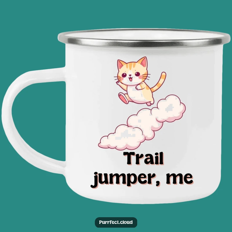 Funny Cat Cloud Jumper Camping Mug: Agile Adventure Outdoors, Perfect Funny Gift