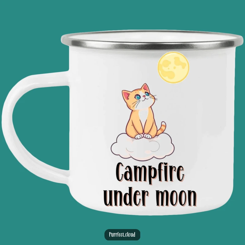 Funny Moonlit Cat Camping Mug: Sip Starlight On The Go