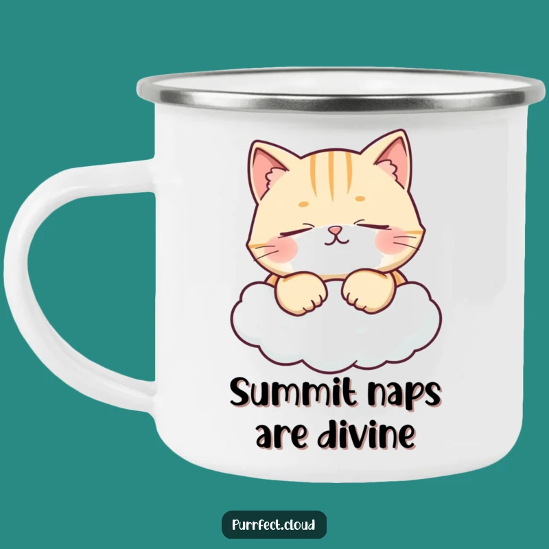 Funny Contented Cat Camping Mug: Sip Serenity On Every Adventure