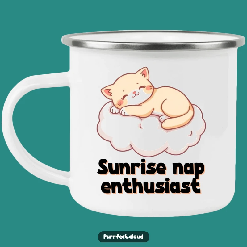 Funny Lazy Cat Cloud Camping Mug - Hilarious Outdoor Adventure Companion