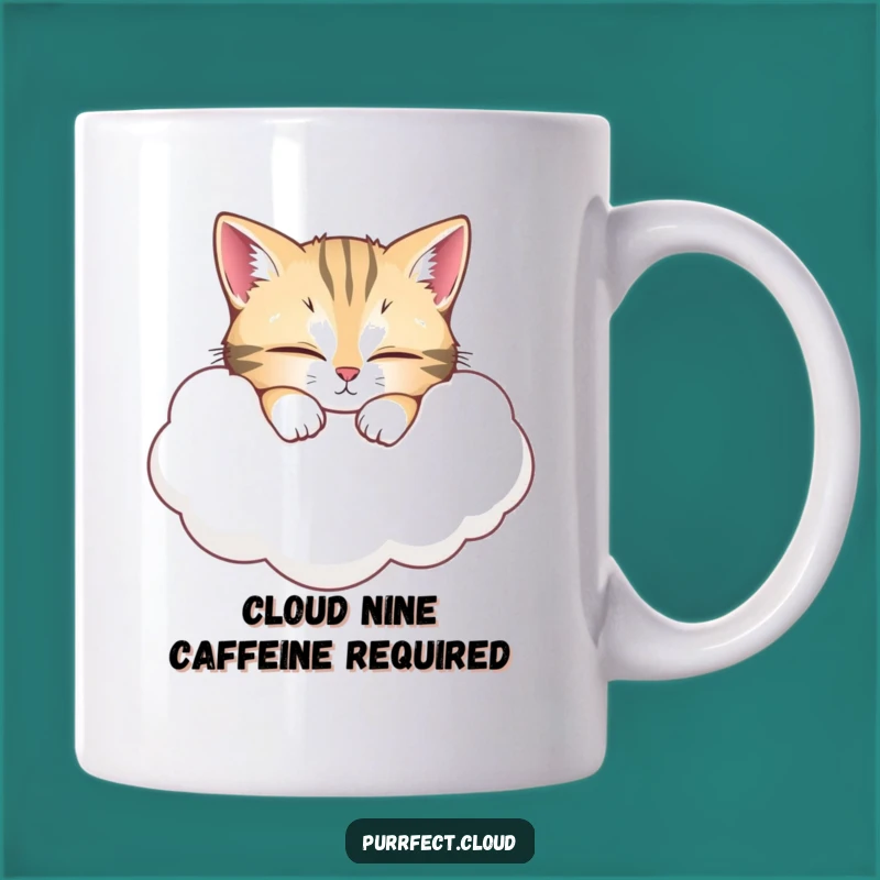 Funny Cat Cloud Nap Mug: Adorable Wide-Eyed Kitty Peaceful Sleep Funny Gift
