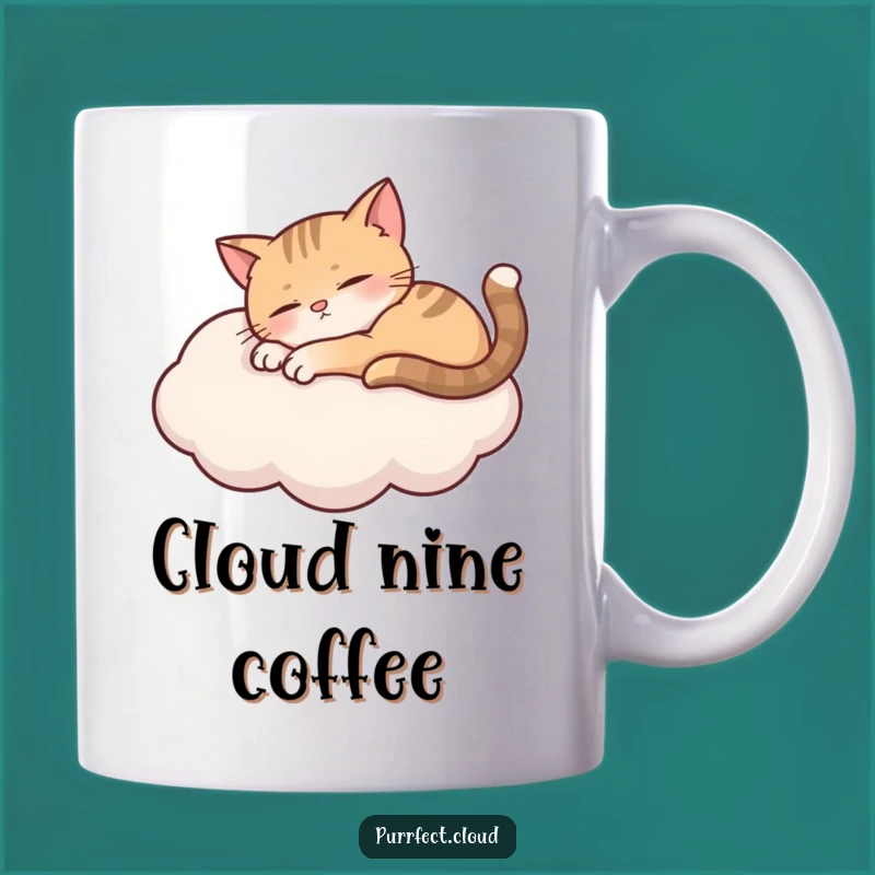 Funny Cloud Cat Peek Mug - Curious Feline Explorer Gift