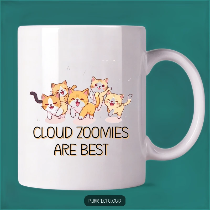 Funny Cat Sky Chase Mug: Whimsical Feline Fun and a Purrfect Gift Idea