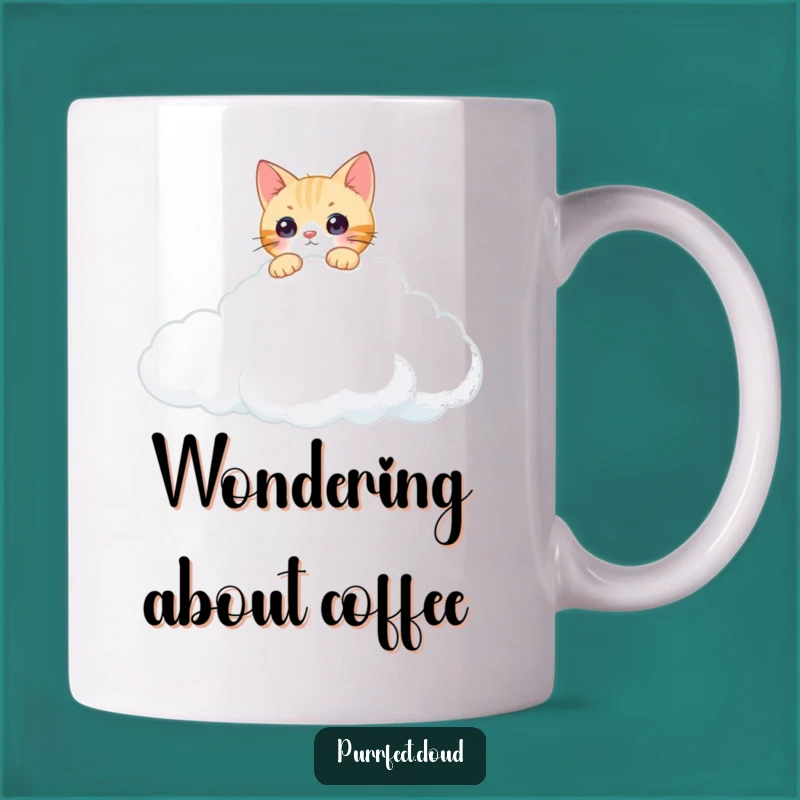 Funny Curious Cat Cloud Mug: Peek into Whimsy with Feline Humor