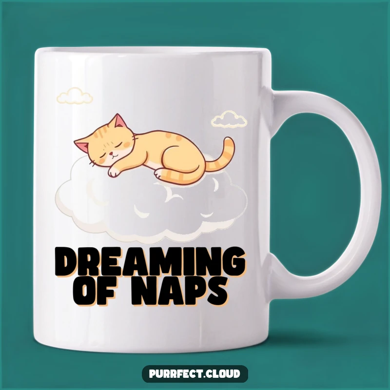 Funny Napping Cloud Cat Mug, Peaceful Sleep Gift for Cat Lovers
