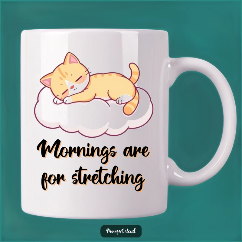 Funny Lazy Cat Cloud Mug - Relaxing Kitty Coffee Cup - Perfect Cat Nap Gift