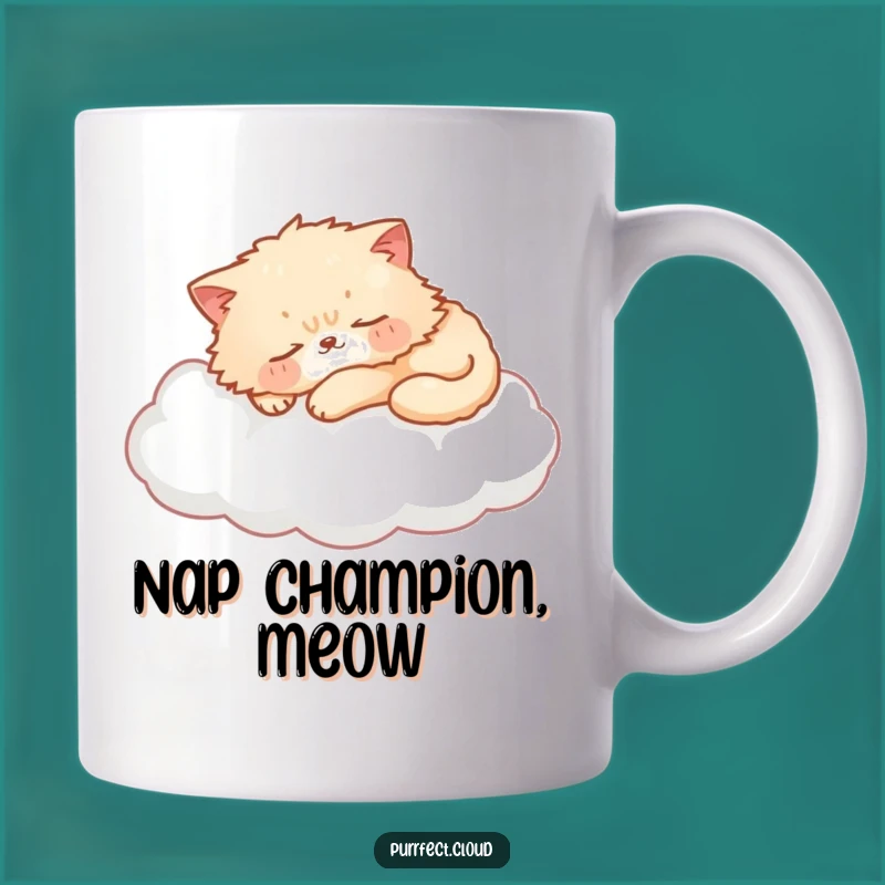 Funny Cat Cloud Mug: Peaceful Sleep Dreamer, Perfect Surreal Funny Gift