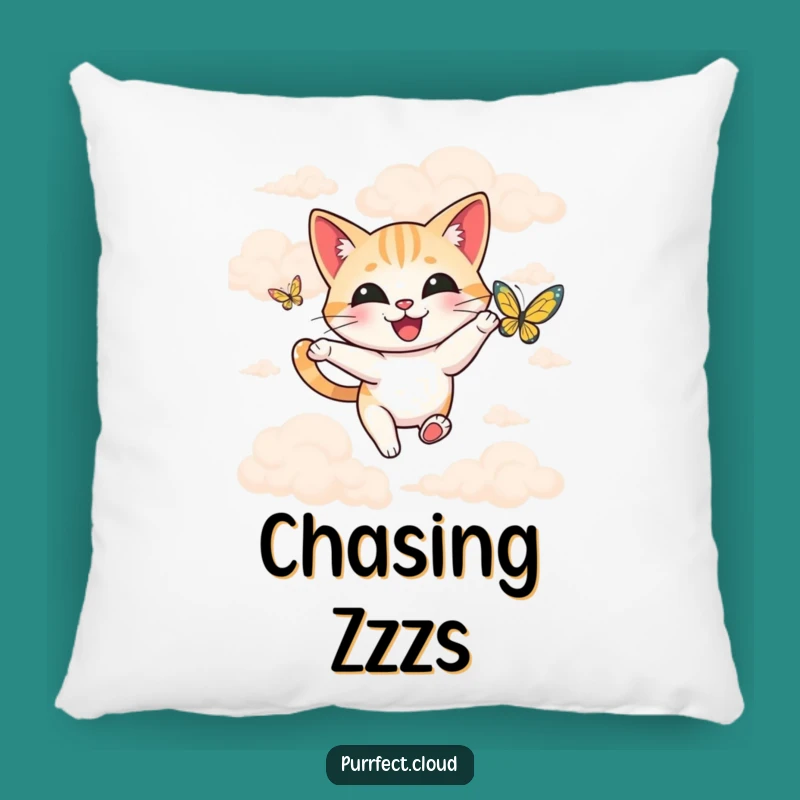 Funny Happy Cat Butterfly Pillow - Cozy Accent for a Cheerful Room