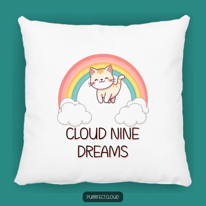 Funny Rainbow Sliding Cat Pillow - Cuddle Up with Clouds