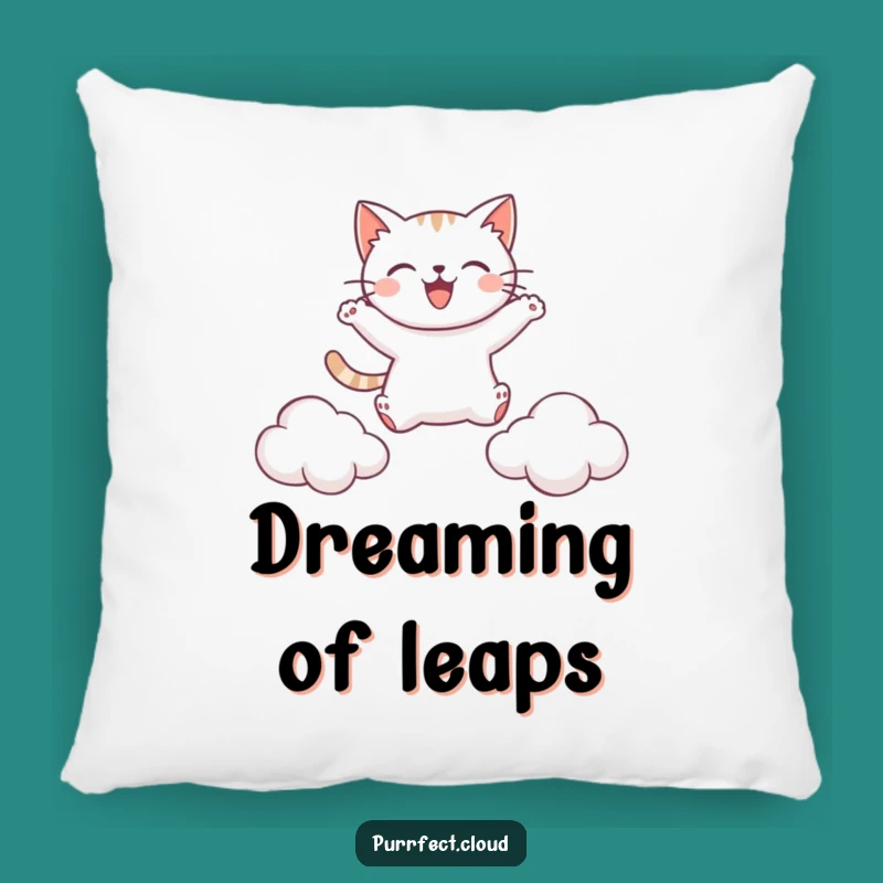 Funny Leaping Cat Pillow: Snuggle with Feline Joy and Humorous Comfort