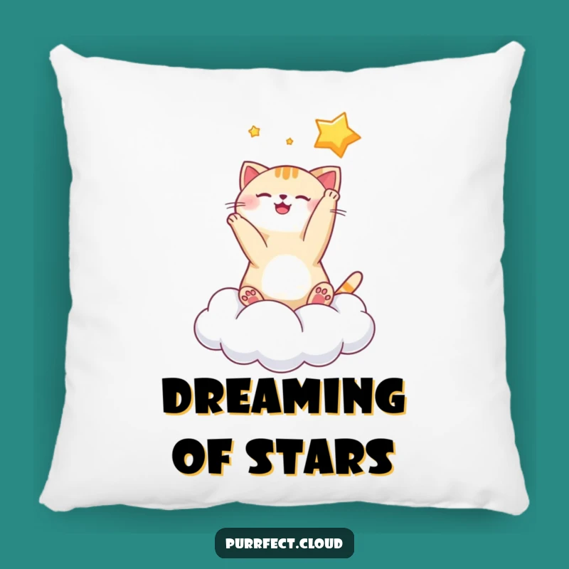 Funny Playful Cat Star Pillow: Cozy Up with Celestial Dreams