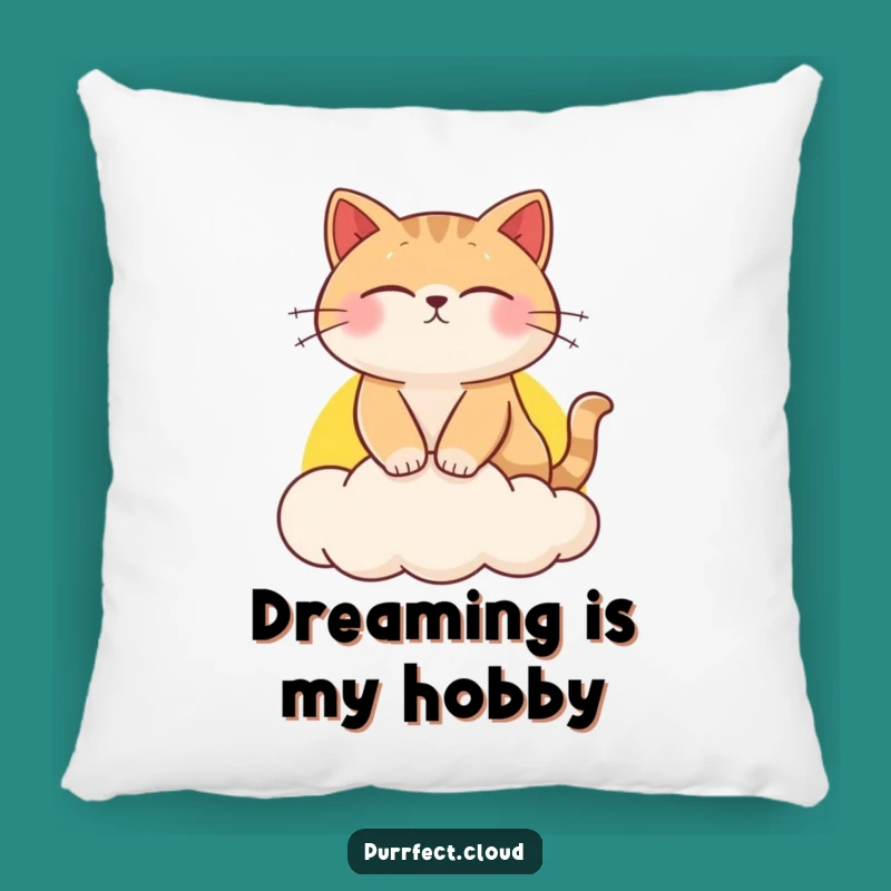 Funny Cat Sunset Cloud Pillow - Cozy Feline Dream Decor Gift