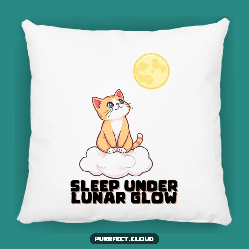 Funny Moon Gazing Cat Pillow: Dreamy Comfort Under The Stars
