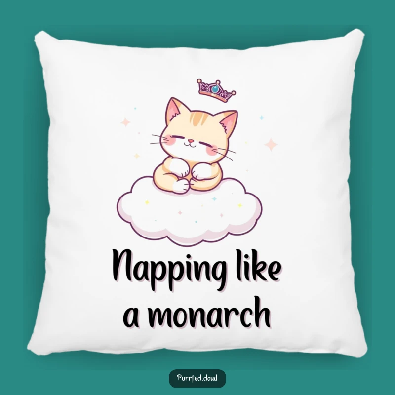 Funny Regal Cat Pillow - Sparkly Cloud Comfort