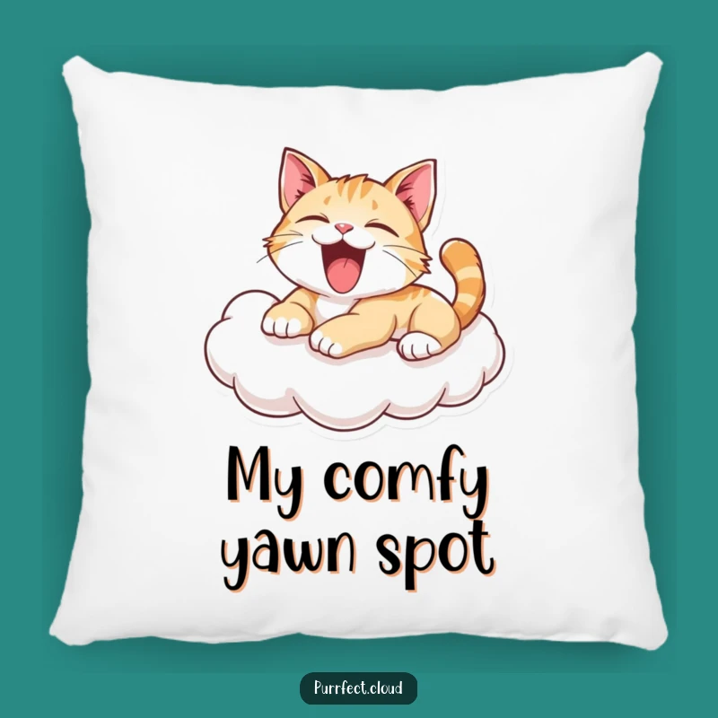 Funny Yawning Cat Pillow: Cozy Cloud Lounger Cushion - Comfy Funny Gift