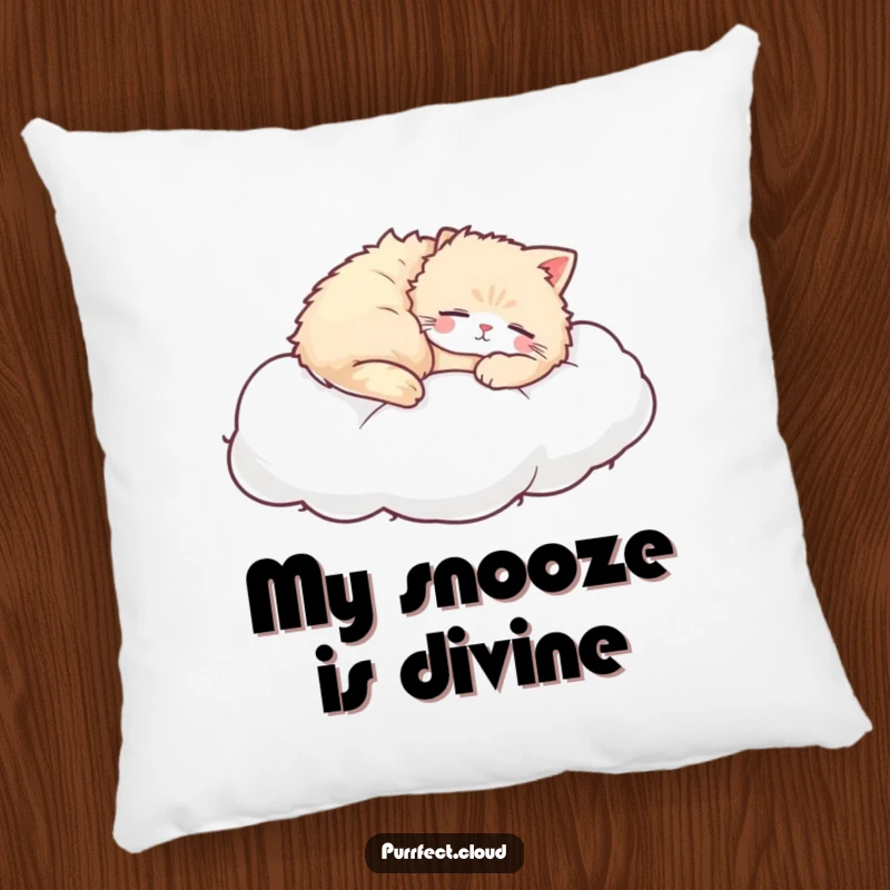 Funny Cat Cloud Pillow, a cat naps on a cloud, soft and decorative cushion, perfect for cozy moments.