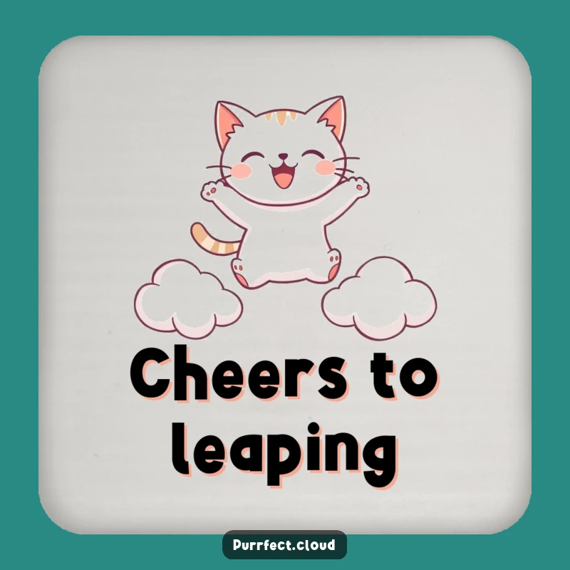 Funny Leaping Cat Coasters: Protect Surfaces with Feline Joy and Humor