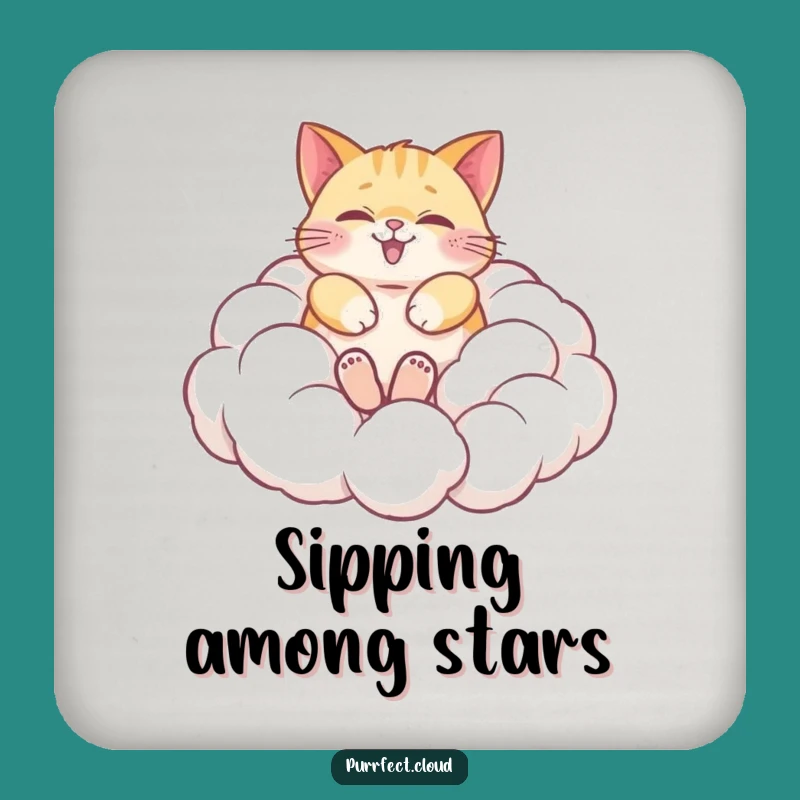 Funny Cat Cloud Coaster: Whimsical Protection for Drinks, Great Gift