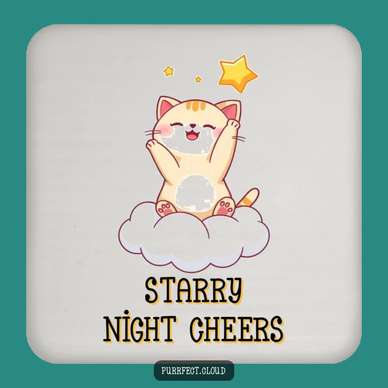 Funny Playful Cat Coasters: Protect Surfaces with Celestial Charm