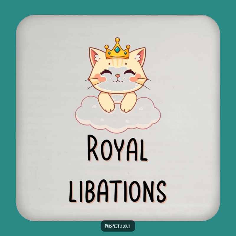 Funny Royal Cat Coaster - Protect Surfaces with Crowned Cat Gift