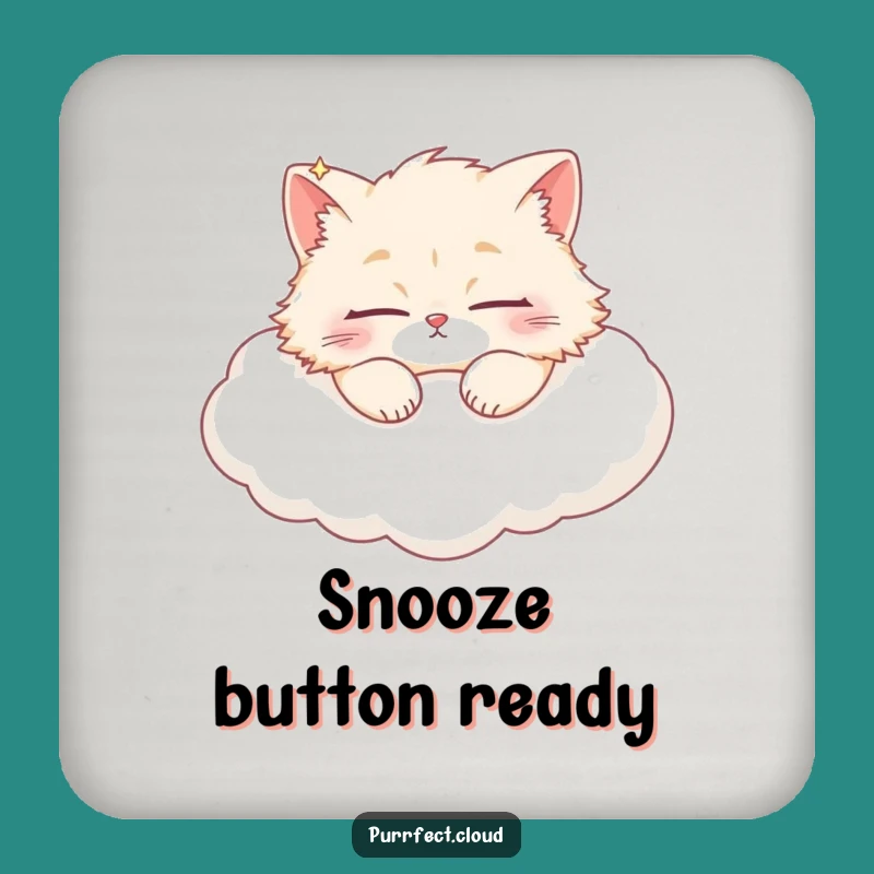 Funny Sleeping Cat Cloud Coaster: Protect Surfaces with Sweet Dreams