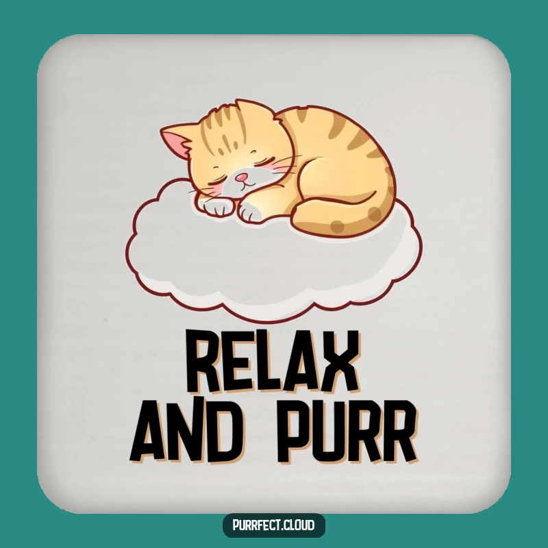 Funny Peaceful Cat Cloud Coaster - Protect Surfaces with Serenity