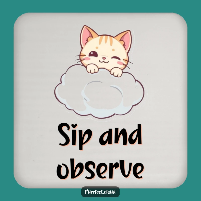 Funny Cat Cloud Coasters: Protect Surfaces with Feline Curiosity and Humor