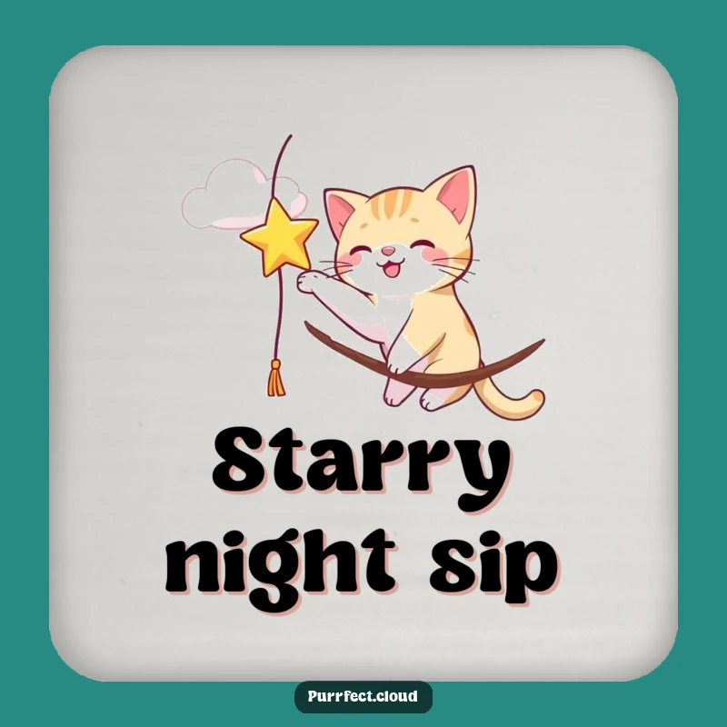 Funny Cat Star Batting Coaster: Protect Surfaces with Celestial Charm