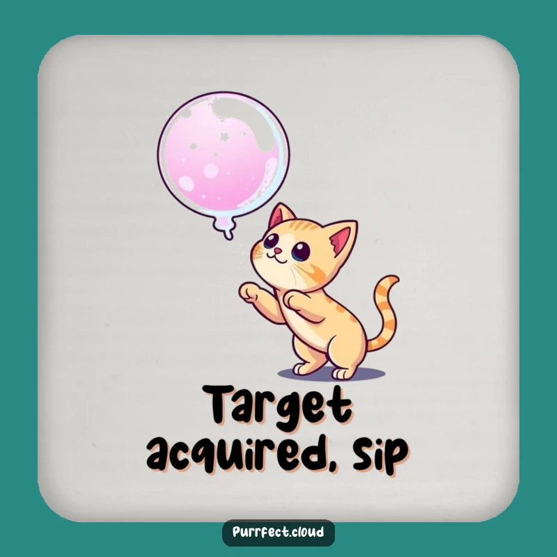 Funny Pouncing Cat Coaster: Protect Surfaces With Playful Flair