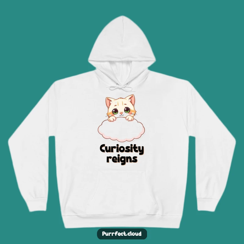Funny Curious Cat Cloud Hoodie - Cozy Up and Explore