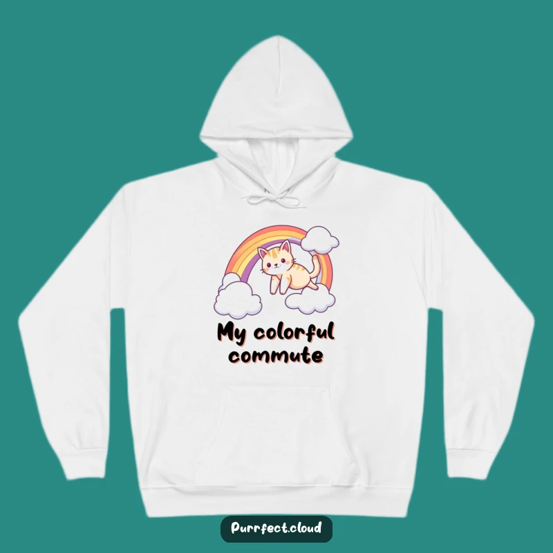Funny Cat Rainbow Hoodie - Cozy & Whimsical Feline Comfort