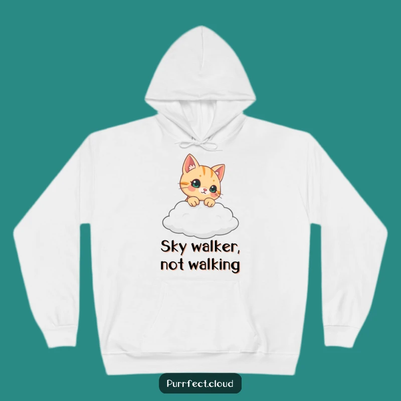 Funny Curious Cat Hoodie - Cozy Cloud Kitty Sweatshirt - Perfect Cat Lover Gift