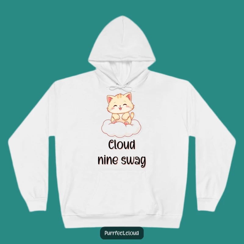 Funny Fluffy Cloud Cat Bouncing Hoodie, Cozy and Hilarious Cat Lover Gift