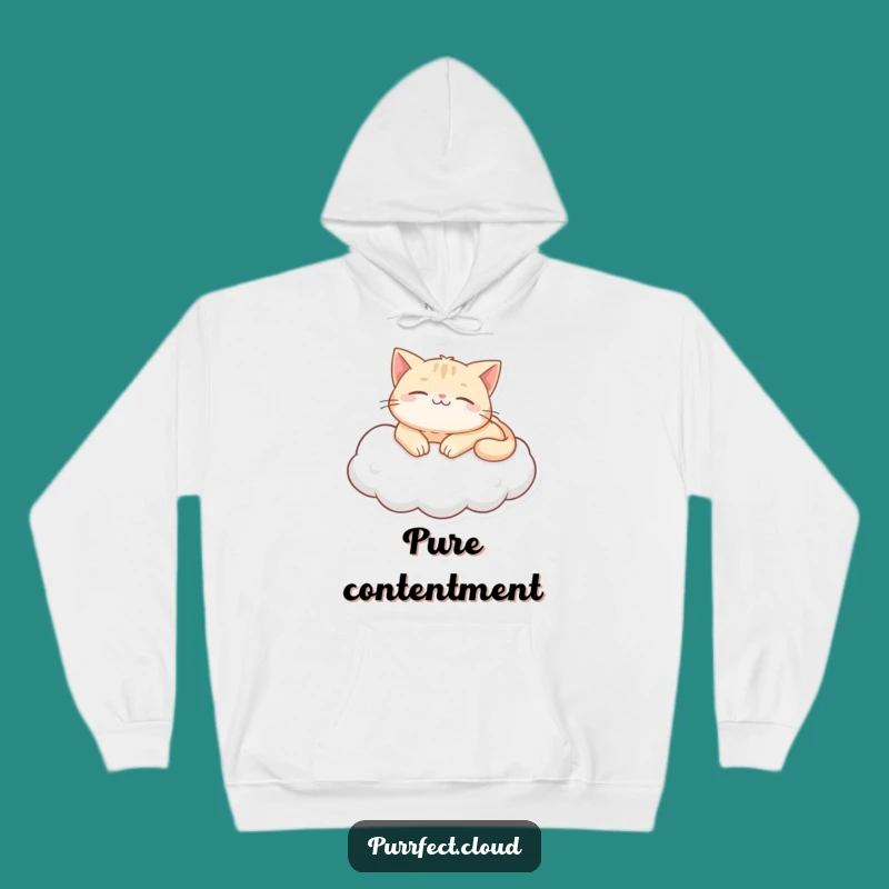 Funny Purring Cat Cloud Hoodie - Cozy Up in Calm