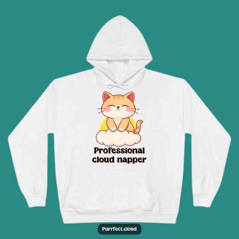 Funny Sunset Cloud Cat Hoodie - Cozy Feline Dreamer Gift