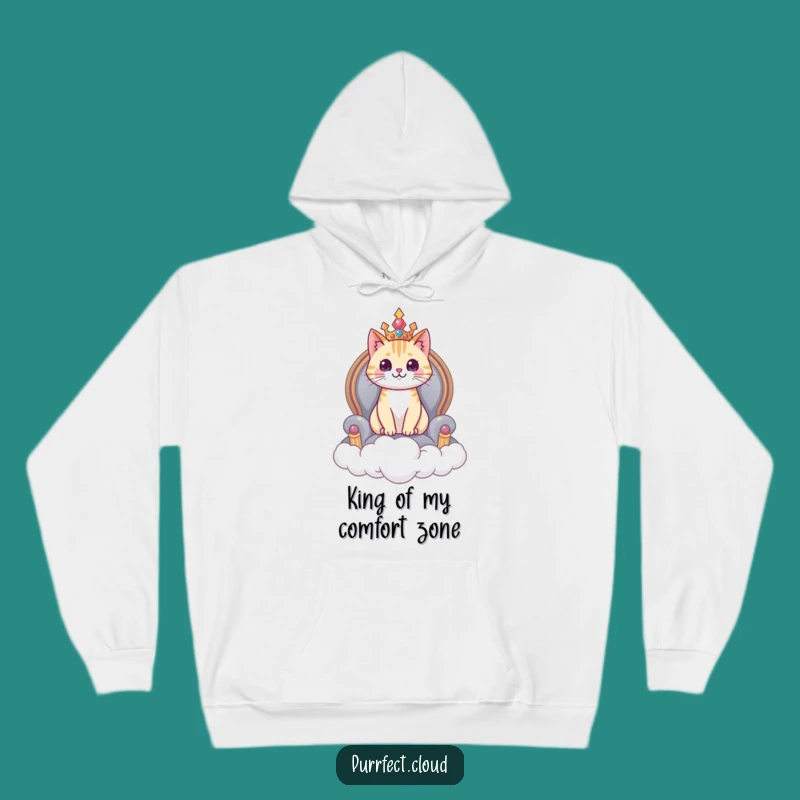 Funny Regal Cat Cloud Throne Hoodie - Cozy Royal Feline Gift